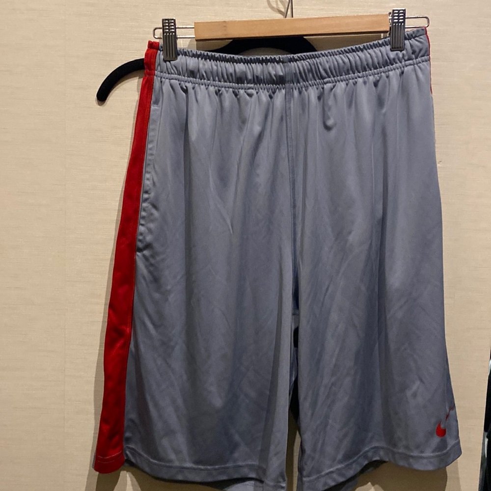 Nike grey and red basketball shorts